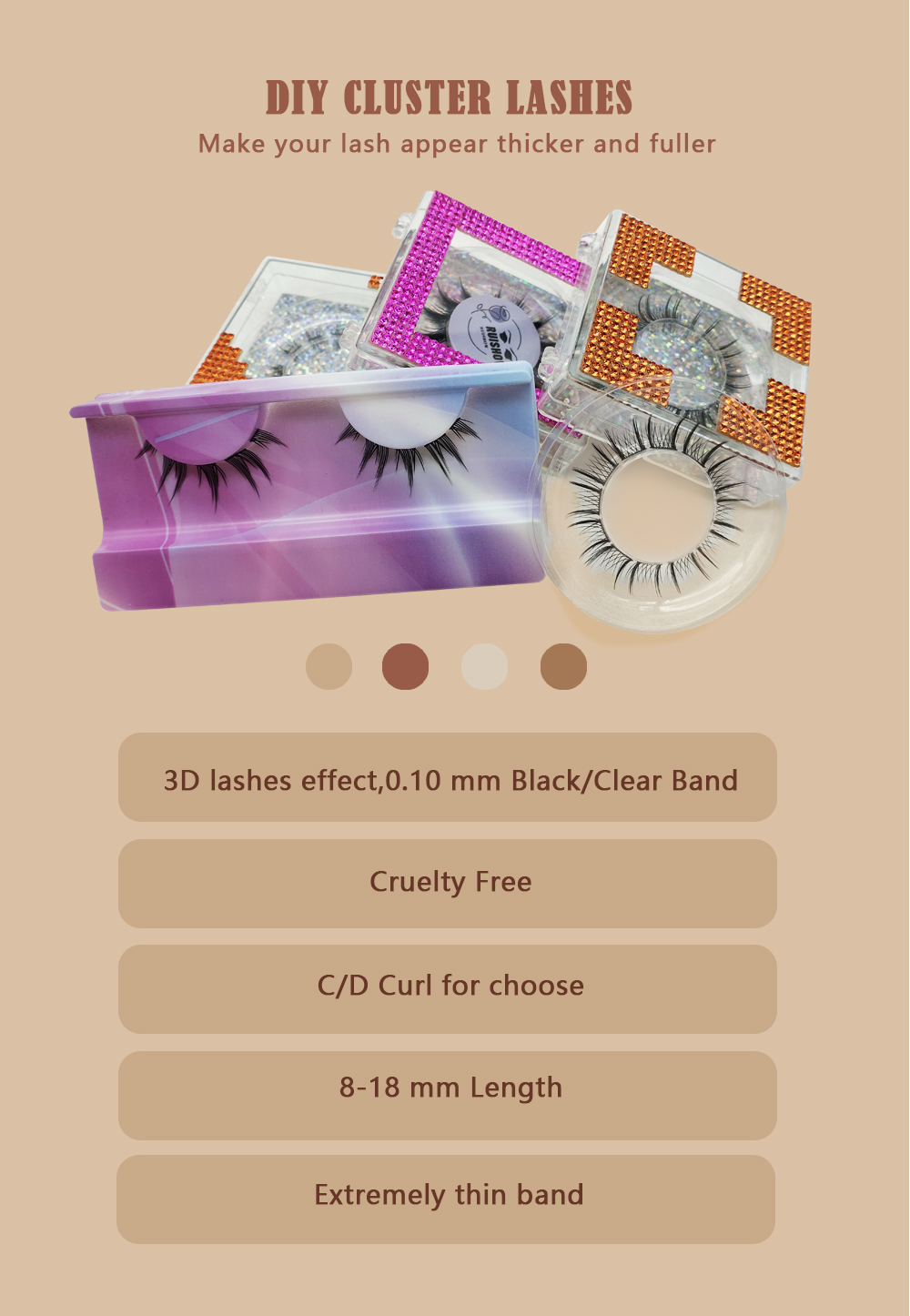 Pecamei Eyelash Cluster D Curling 12-18MIX DIY Eyelash Extensions 72 Lashes Single Eyelash Cluster Extension Wispy Eyelash Group DIY at Home (B02,D-12-18MIX)  