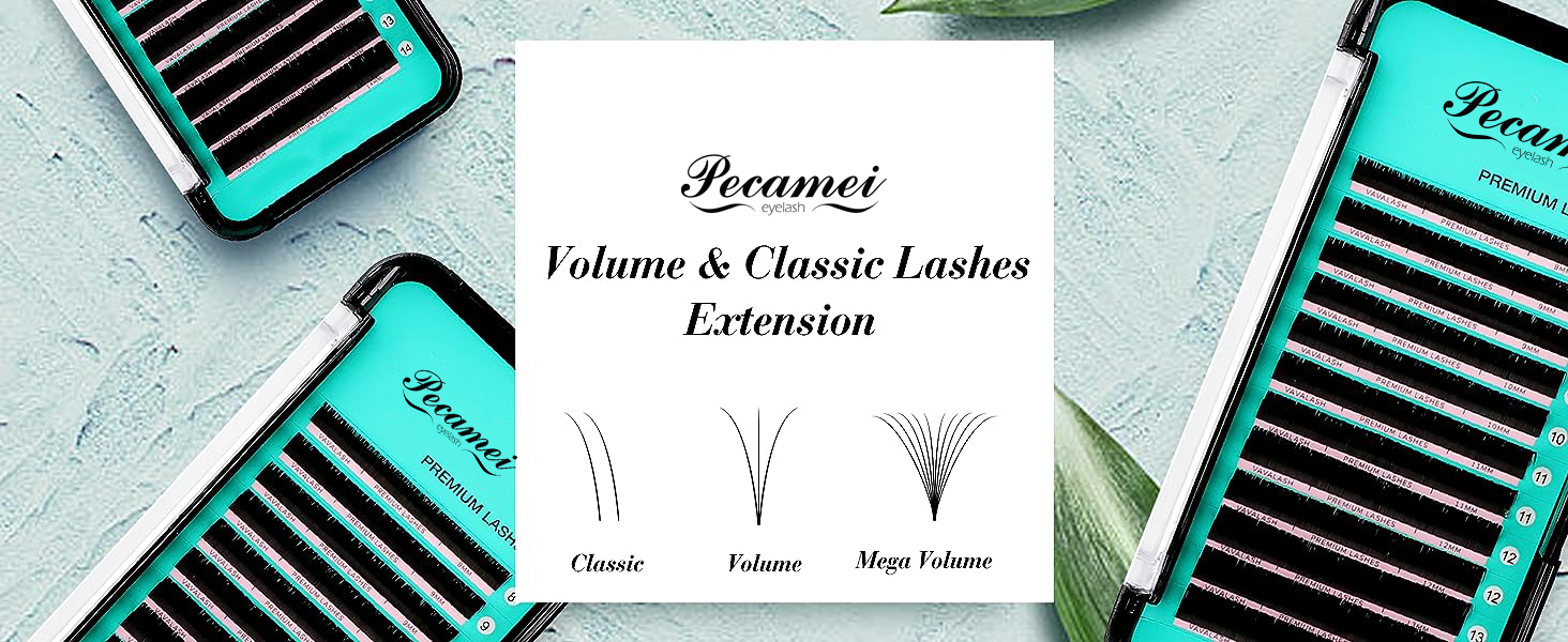 Pecamei Eyelash Extensions 0.05 D Curl 8-14mm Lash Extensions Supplies Individual Lashes Premium Silk Volume & Classic Lash Soft Matte Dark Professional Eyelashes Extension (0.05-D-8-14 Mixed)  