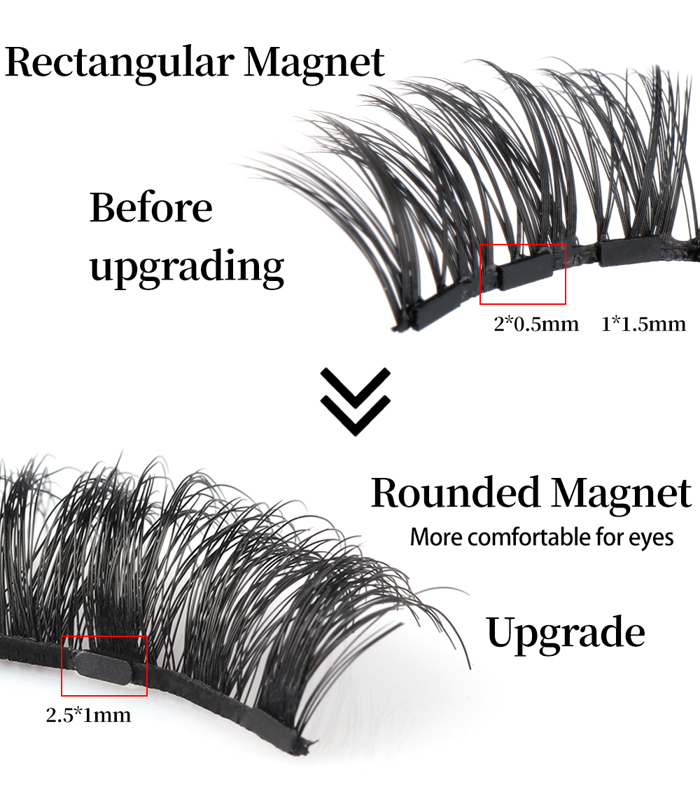 Pecamei New Best Waterproof eye lash Magnetic lashes Liquid Eyeliner Eyelash 3d magnet false eyelash  